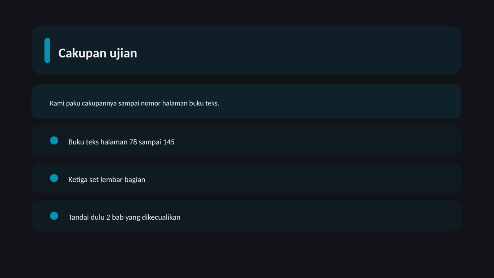 Slide 4 — Materi rangkuman persiapan ujian