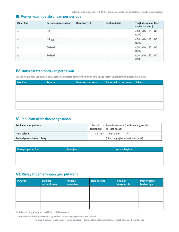 Halaman 3 — Checklist onboarding karyawan baru