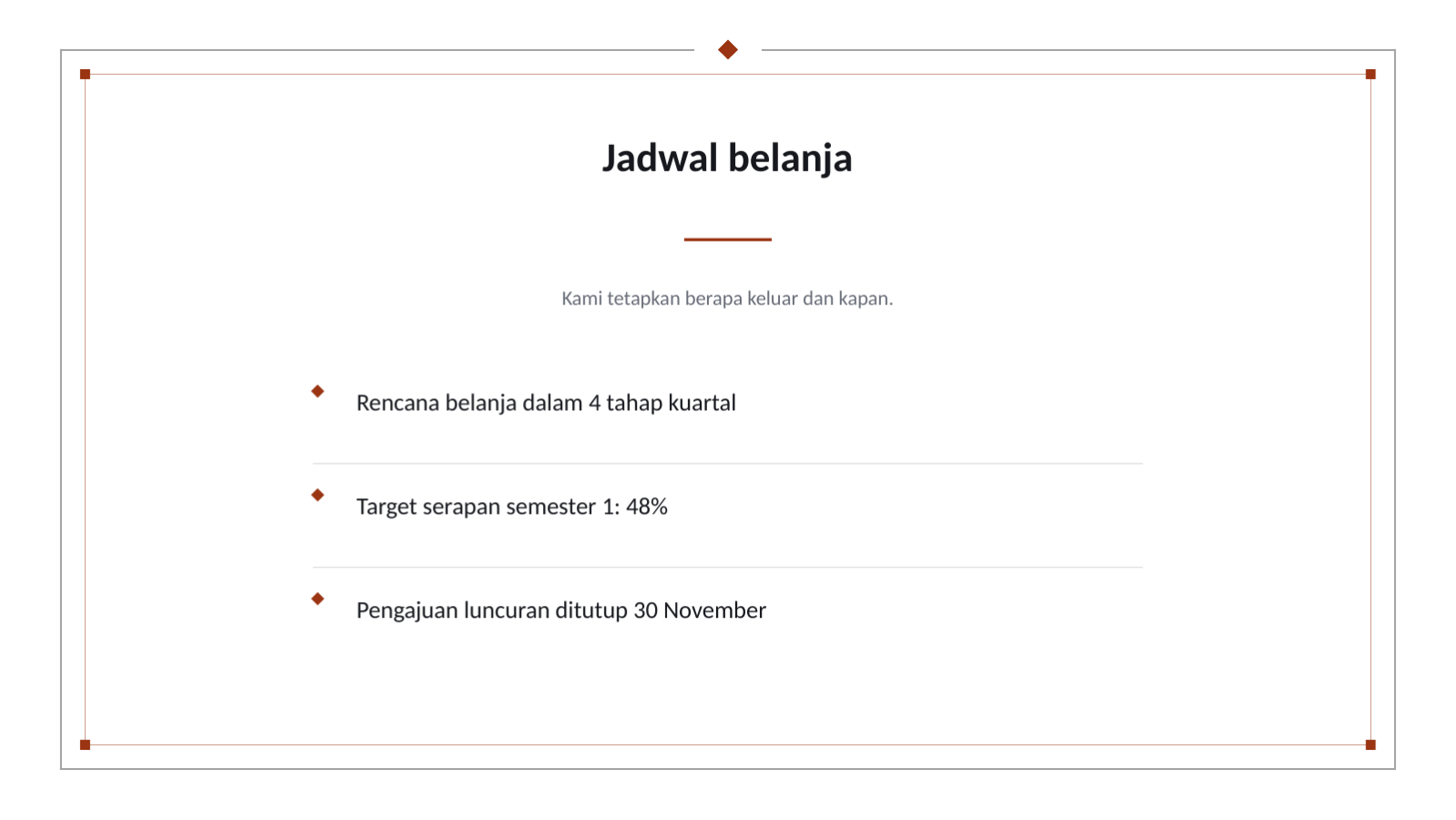 Slide 12 — Presentasi rencana anggaran