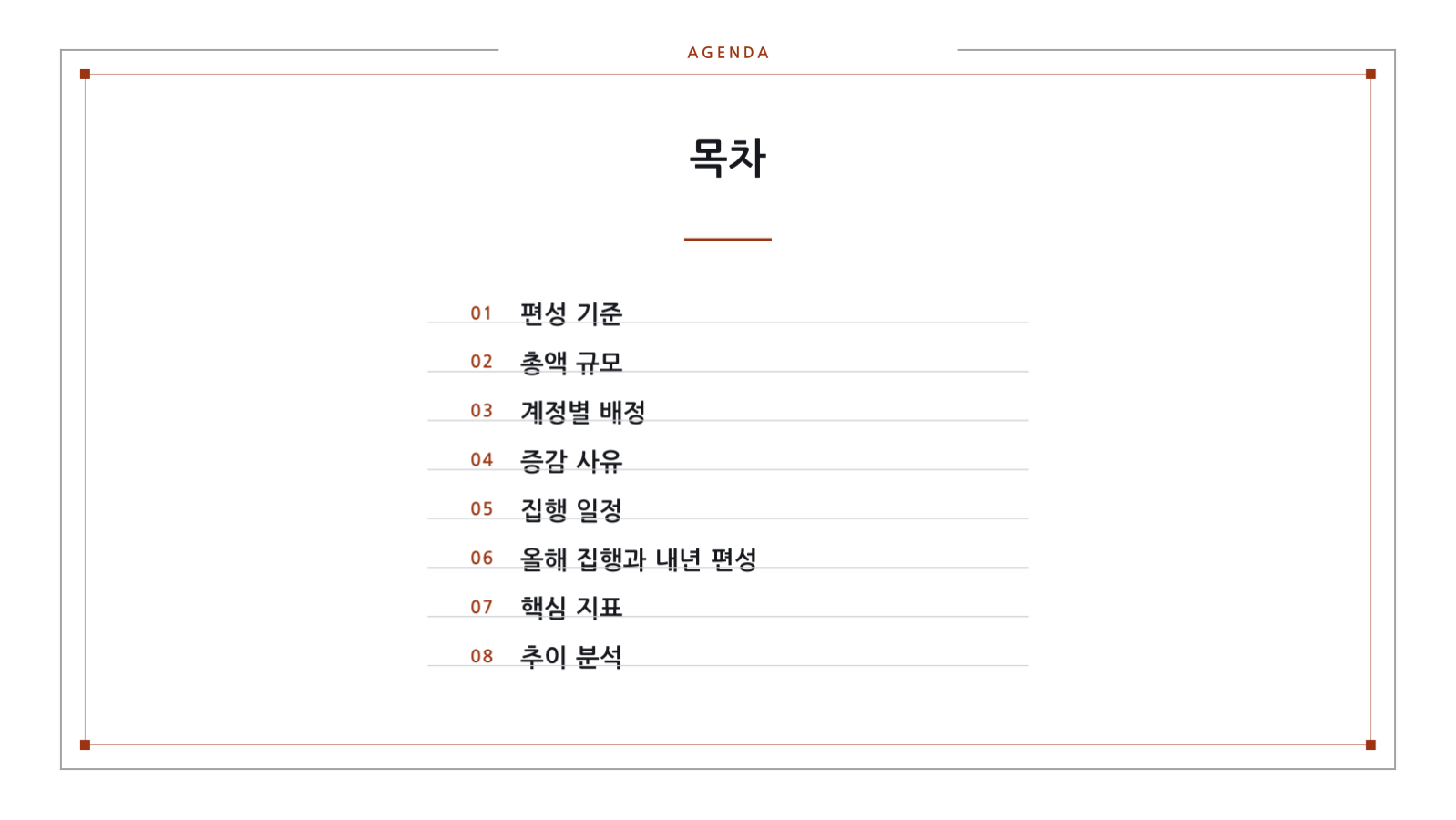 슬라이드 2 — 예산 계획 발표