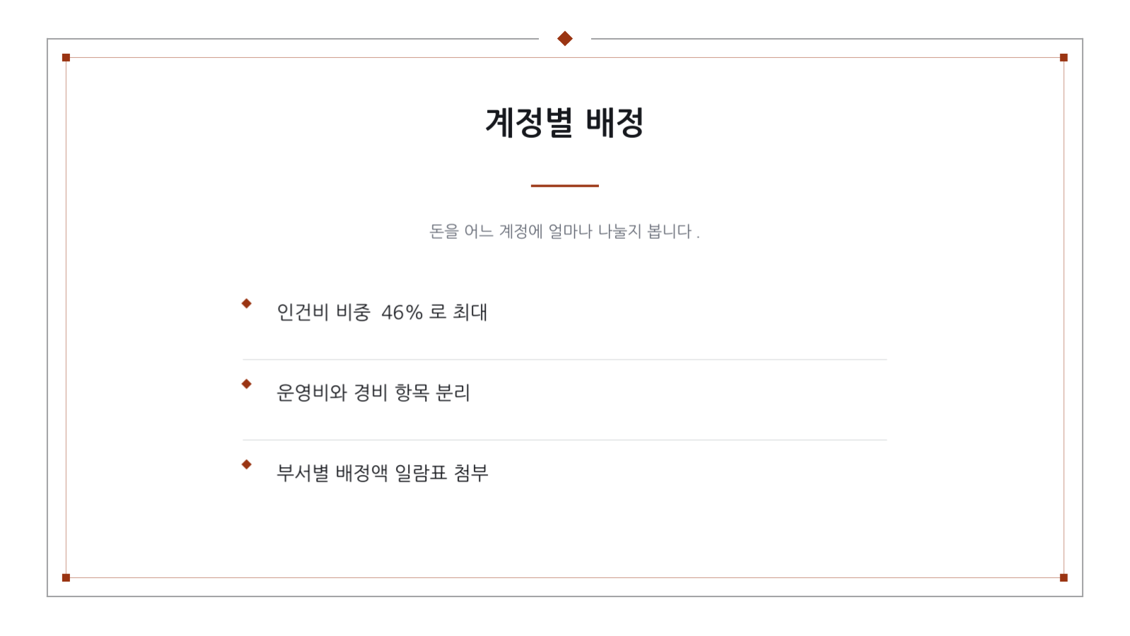 슬라이드 8 — 예산 계획 발표