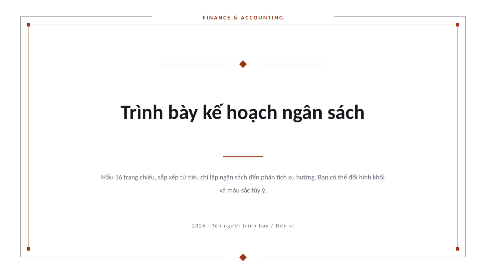 Trang chiếu 1 — Trình bày kế hoạch ngân sách