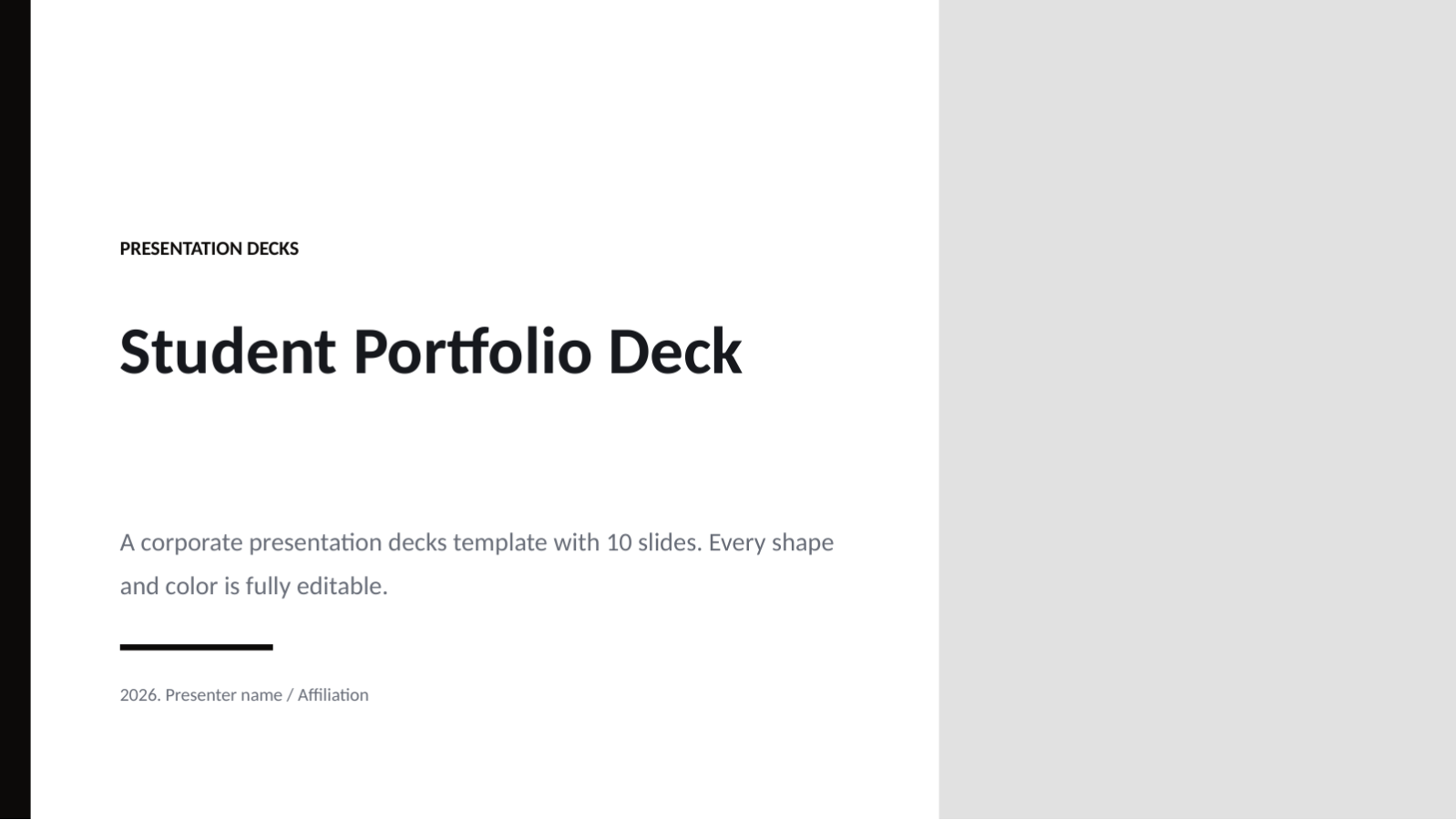 Slide 1 — Student Portfolio Deck