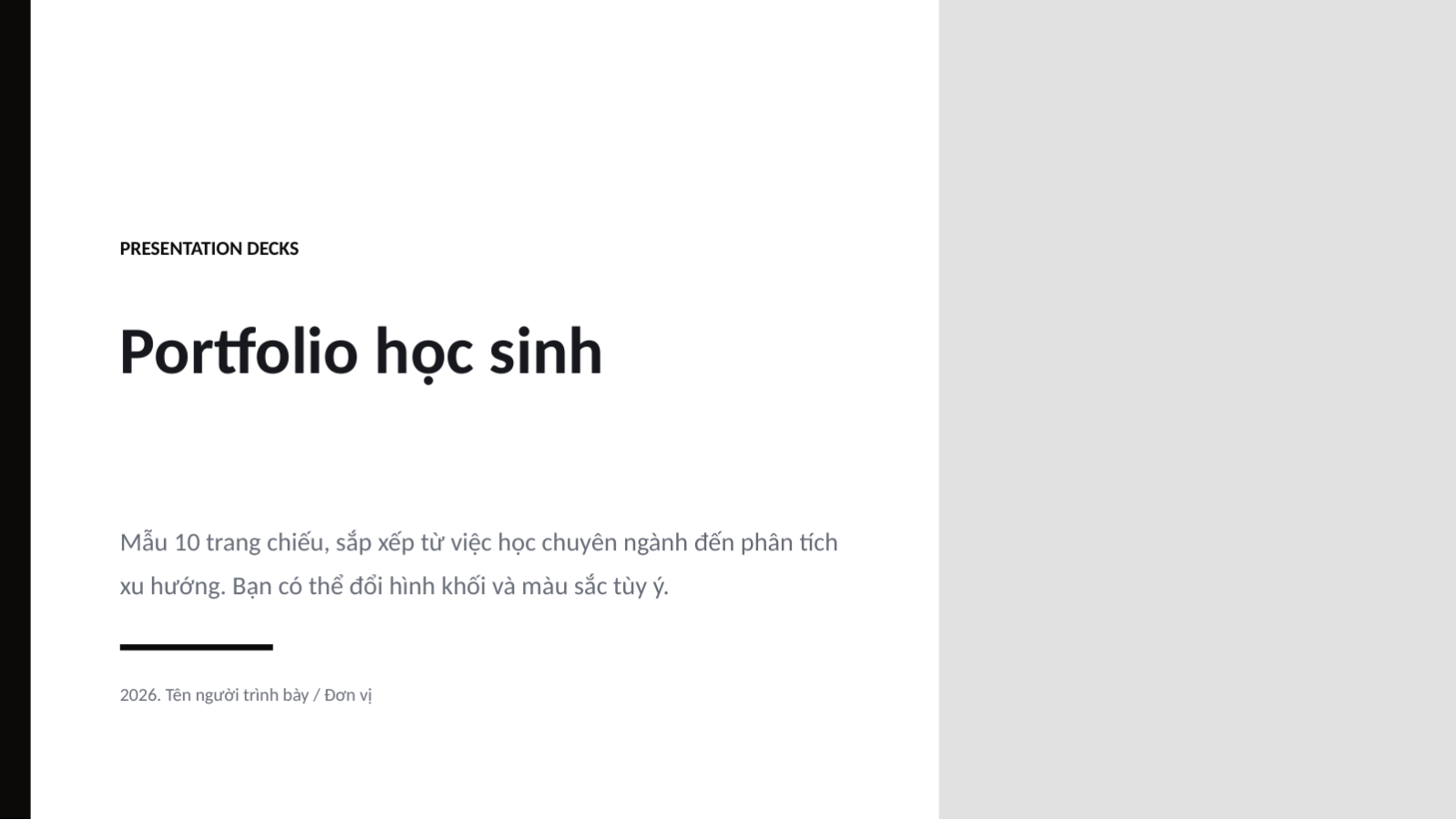 Trang chiếu 1 — Portfolio học sinh