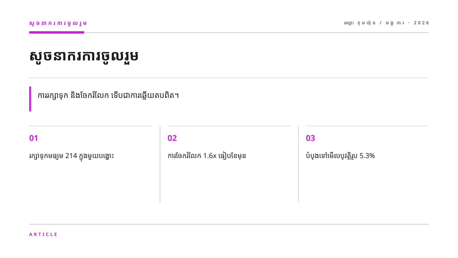 ស្លាយ 8 — របាយការណ៍លទ្ធផល បណ្តាញសង្គម