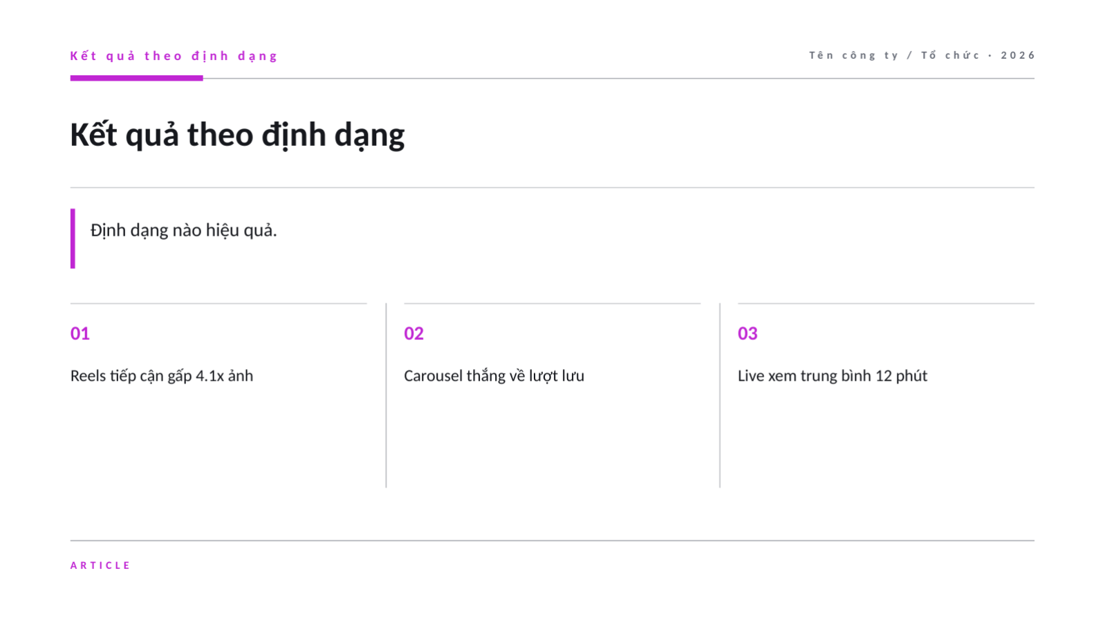 Trang chiếu 10 — Báo cáo hiệu quả kênh mạng xã hội