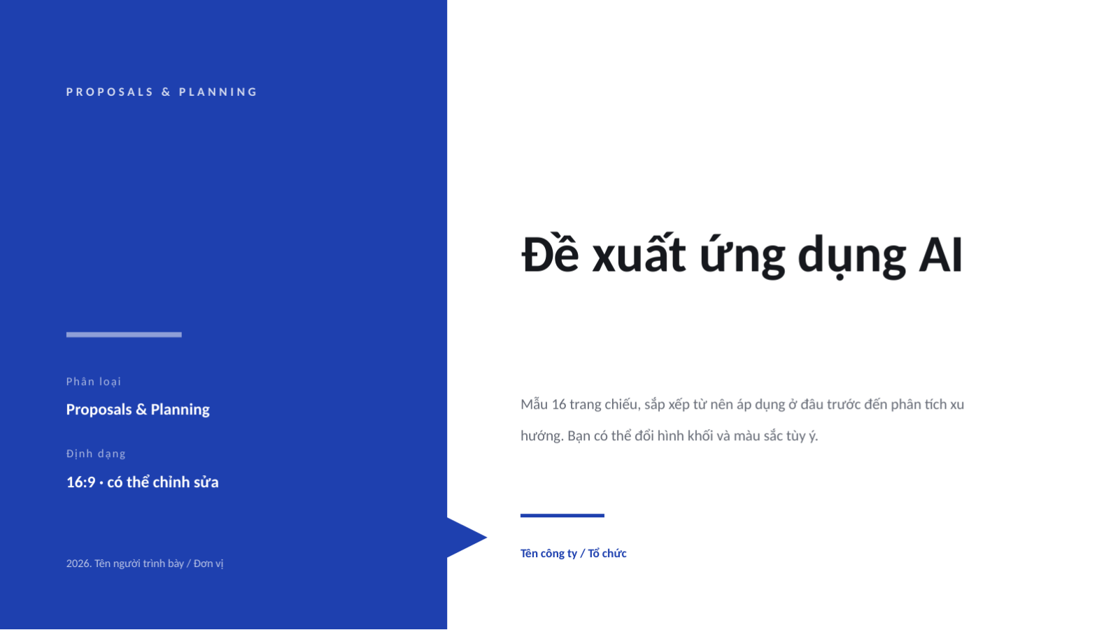 Trang chiếu 1 — Đề xuất ứng dụng AI