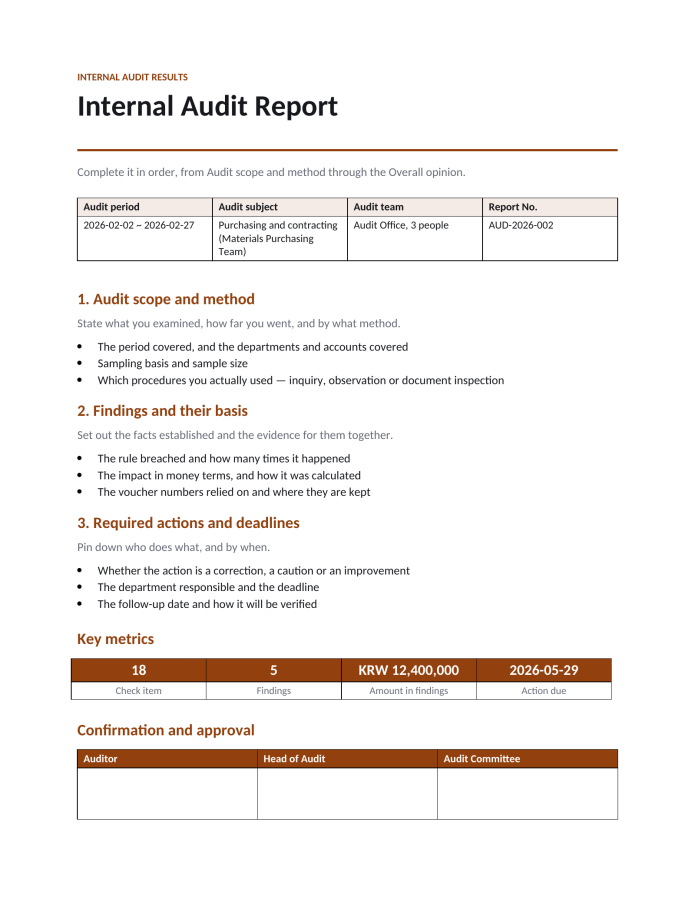 Page 1 — Internal Audit Report