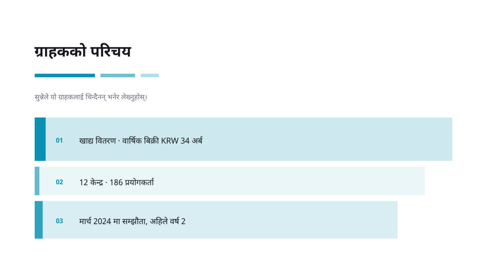 स्लाइड 4 — ग्राहक सफलता कथा प्रस्तुति