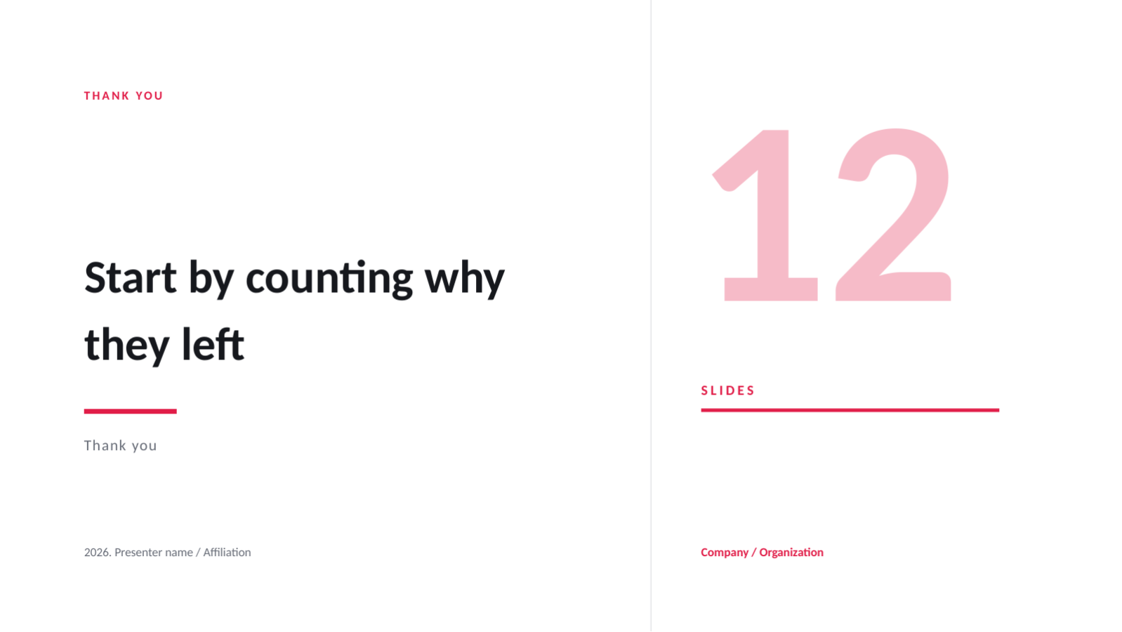 Slide 12 — Customer Churn Analysis Deck