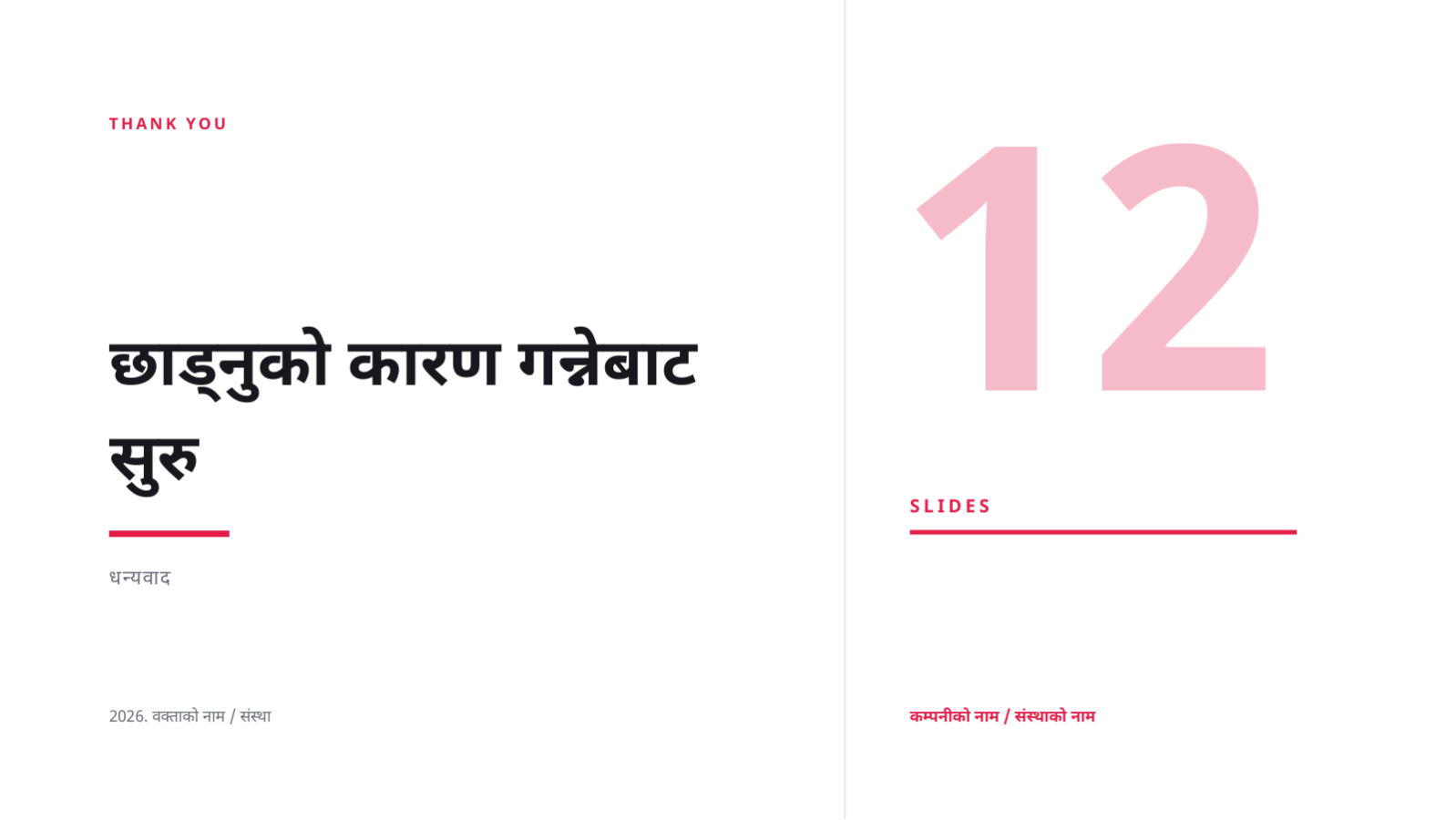 स्लाइड 12 — ग्राहक गुमाइको विश्लेषण