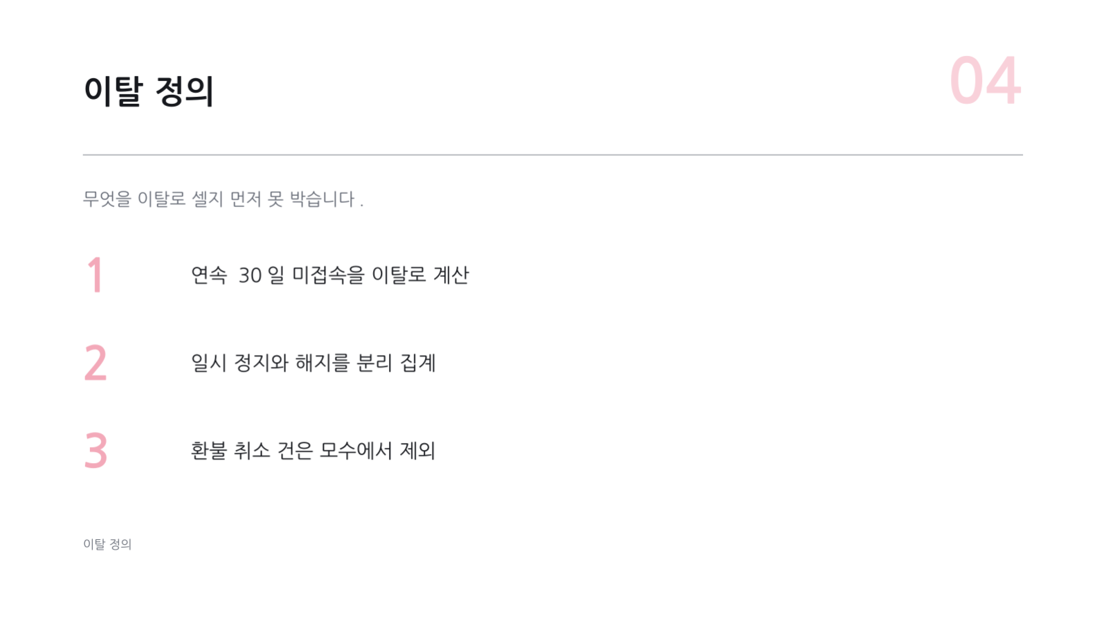 슬라이드 4 — 고객 이탈 분석