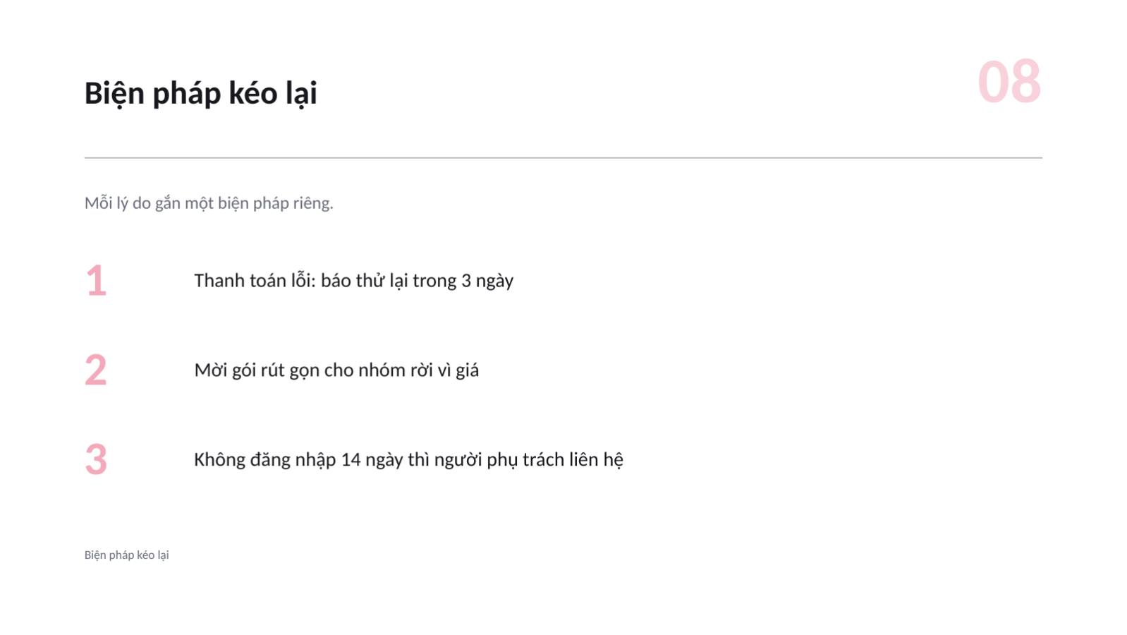 Trang chiếu 8 — Phân tích khách hàng rời bỏ