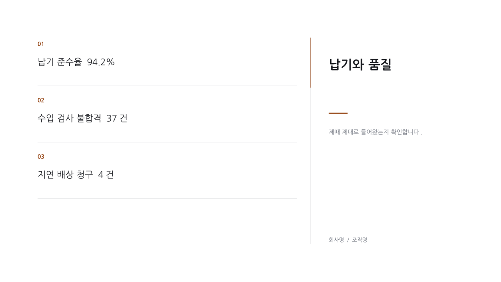 슬라이드 8 — 구매 실적 보고