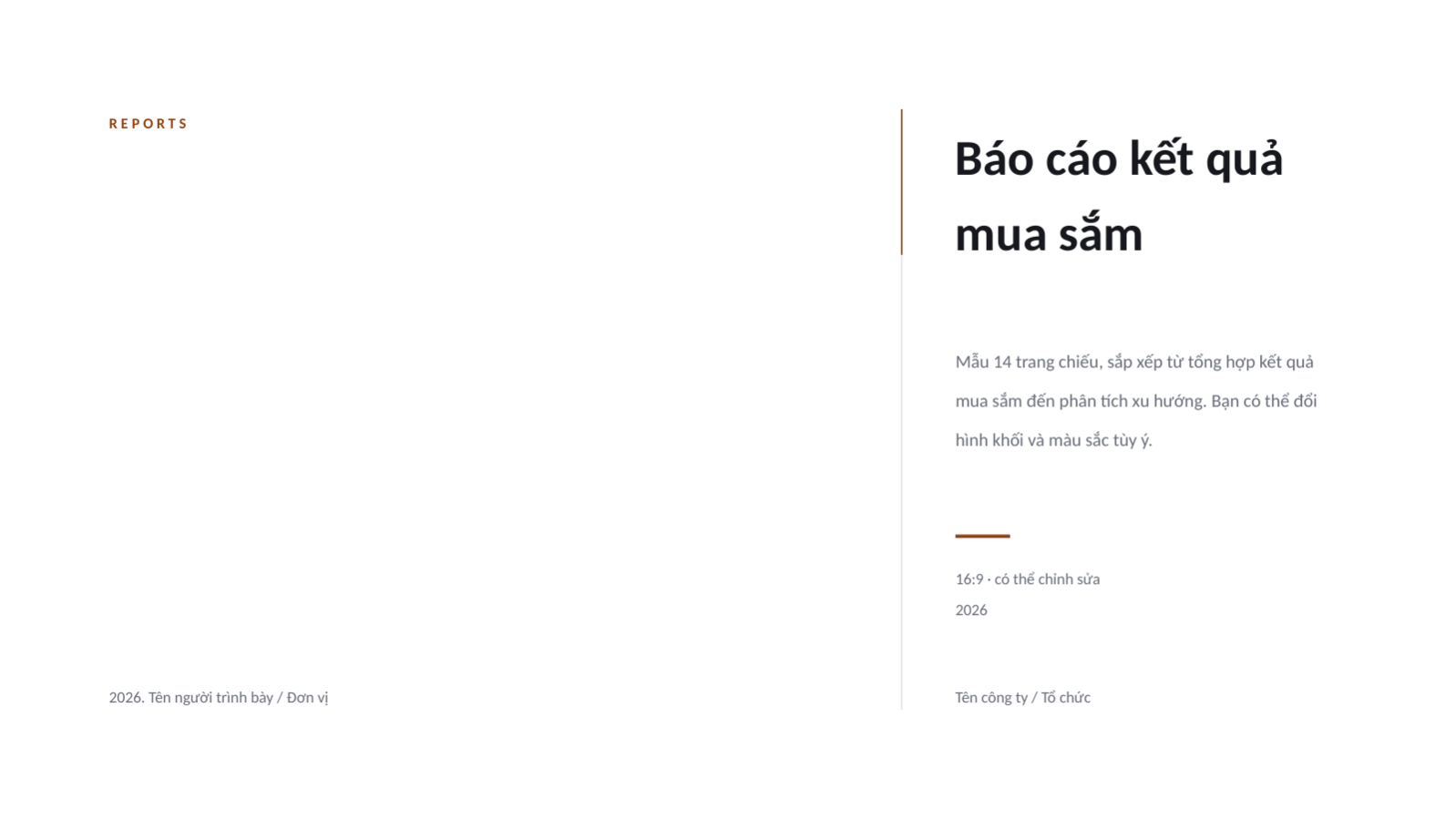 Trang chiếu 1 — Báo cáo kết quả mua sắm