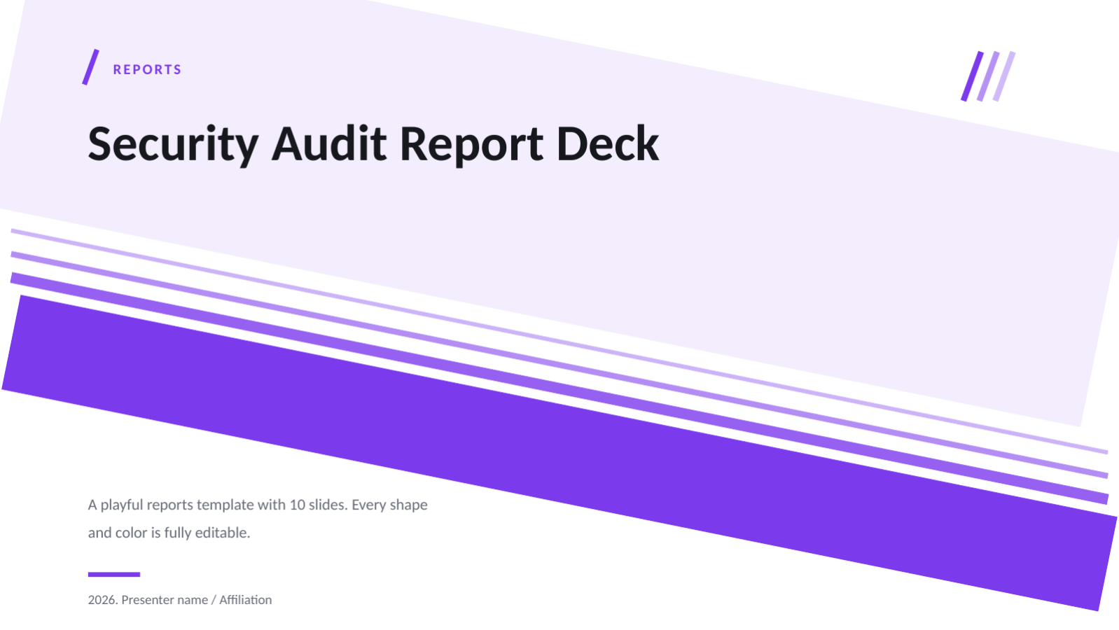 Slide 1 — Security Audit Report Deck