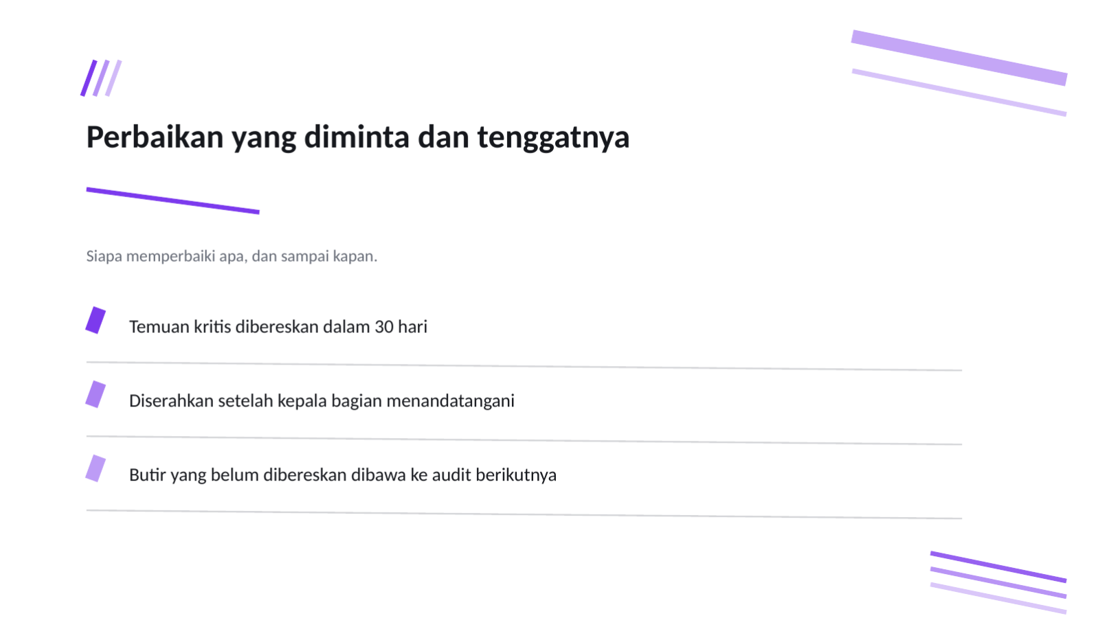 Slide 6 — Laporan audit keamanan