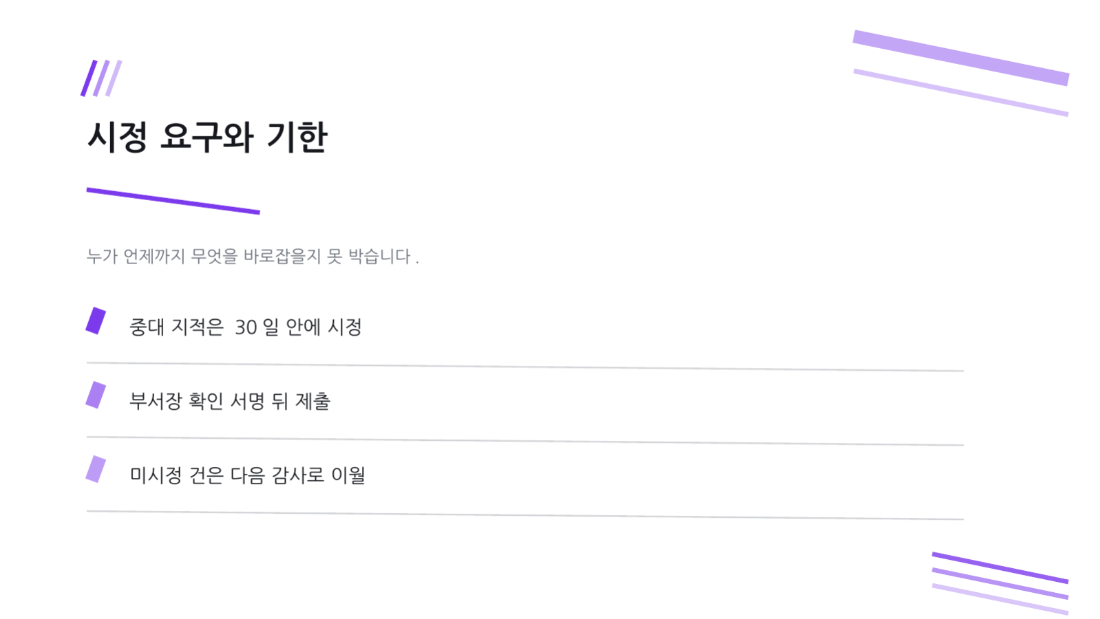 슬라이드 6 — 보안 감사 보고