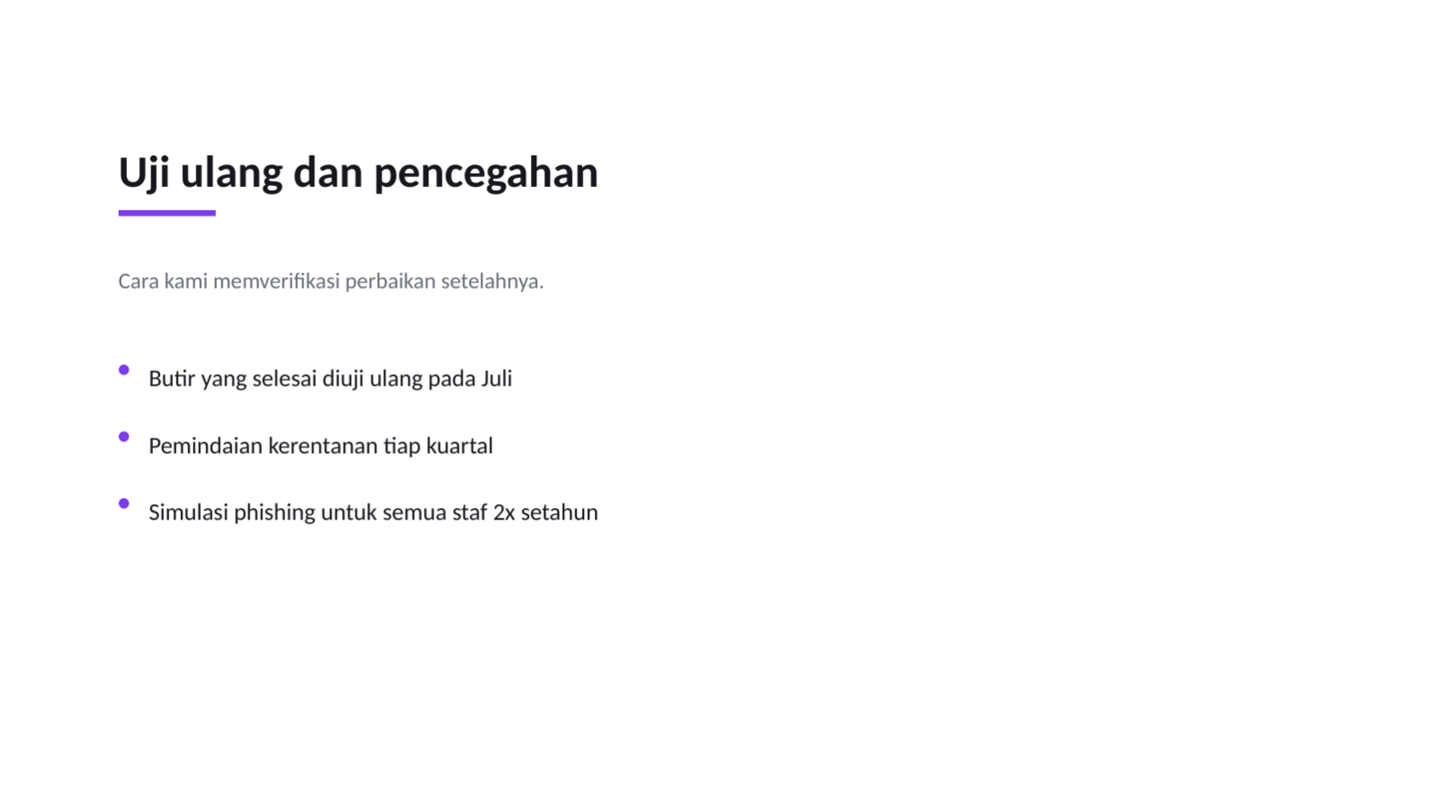 Slide 12 — Laporan pemeriksaan keamanan