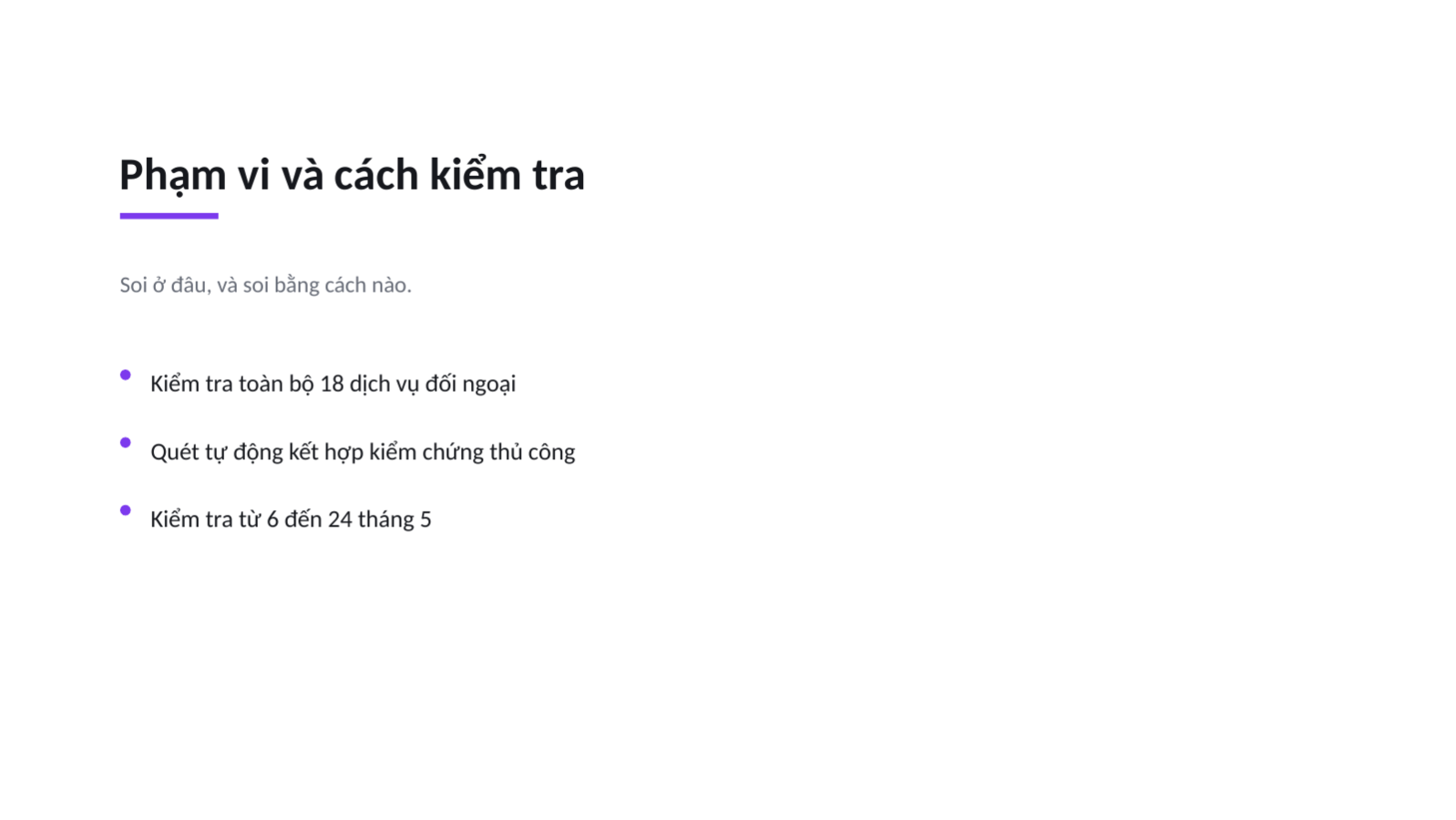 Trang chiếu 4 — Báo cáo kiểm tra bảo mật