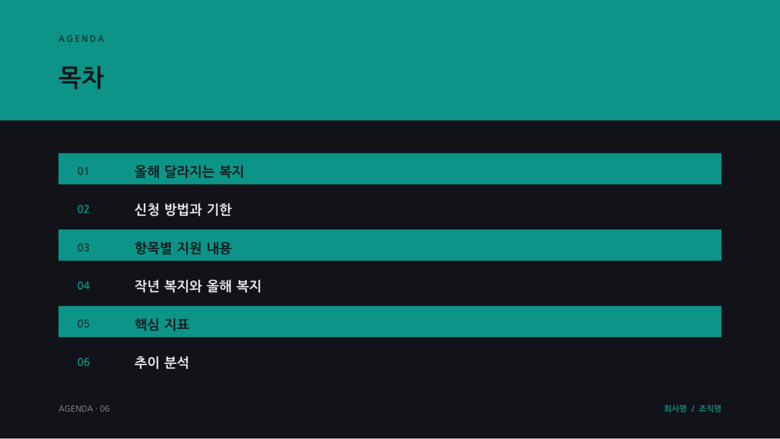 슬라이드 2 — 복리후생 안내
