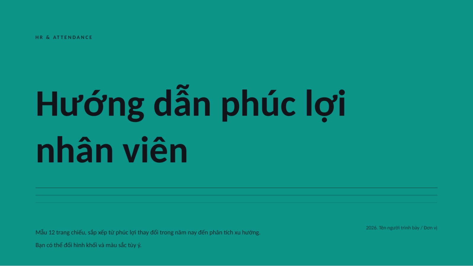 Trang chiếu 1 — Hướng dẫn phúc lợi nhân viên