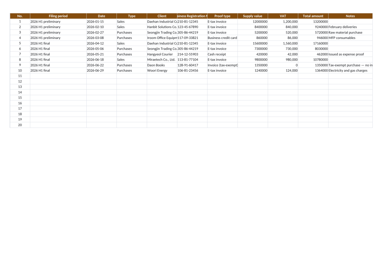 Preview 2 — VAT Return Worksheet