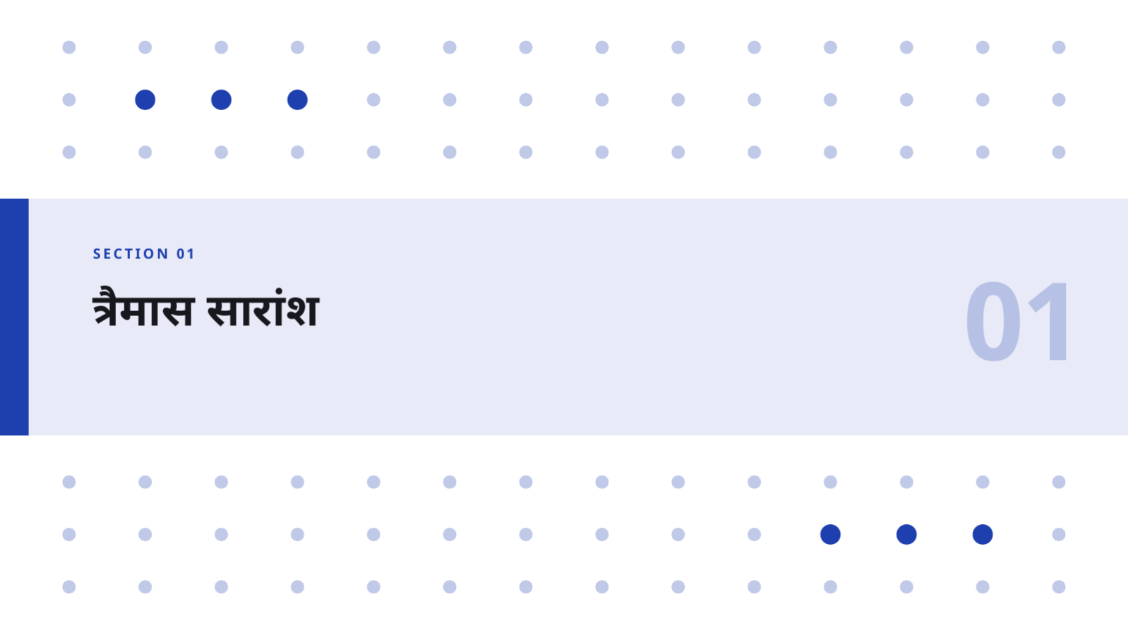 स्लाइड 3 — त्रैमासिक कार्य प्रतिवेदन