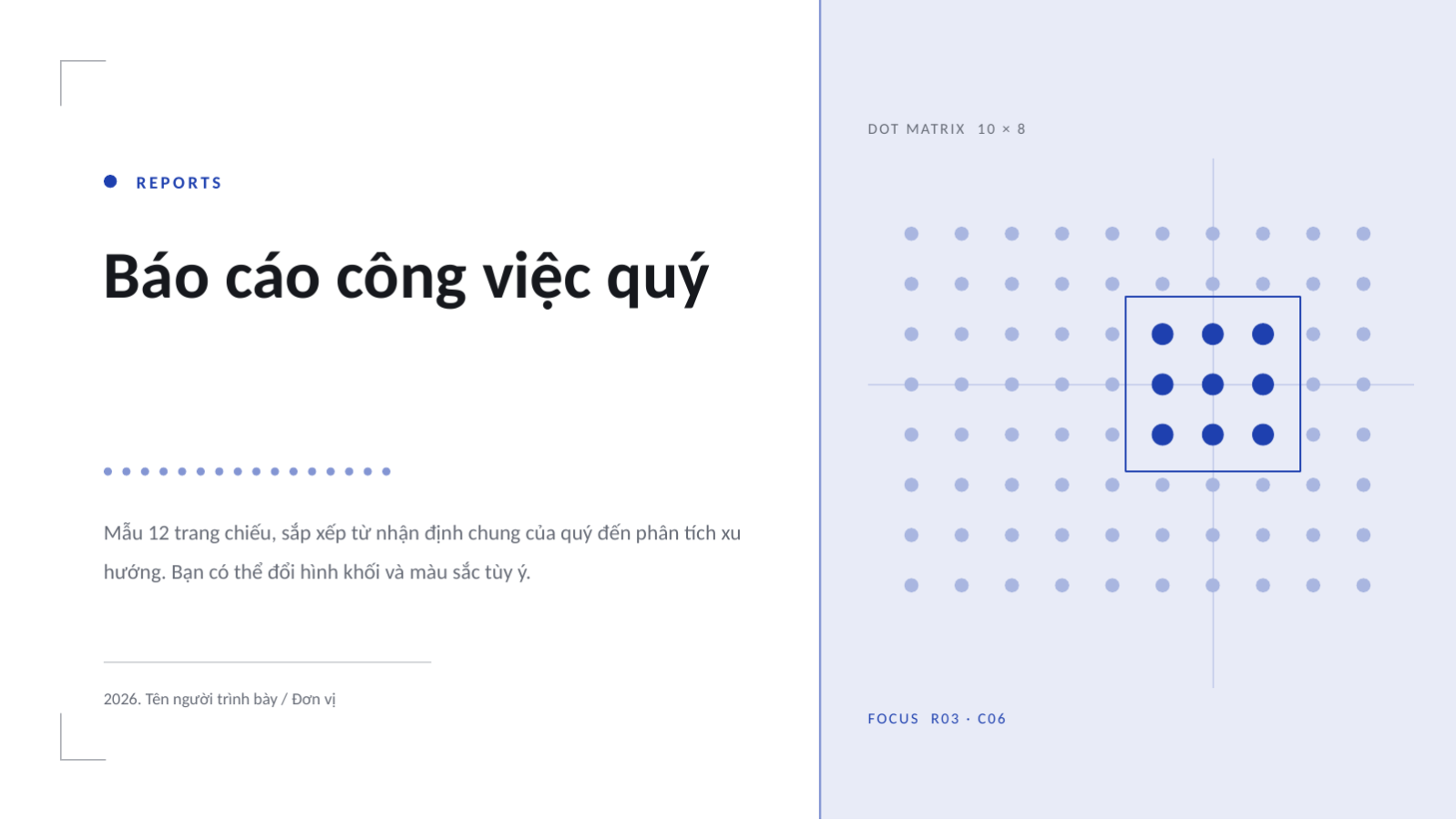 Trang chiếu 1 — Báo cáo công việc quý