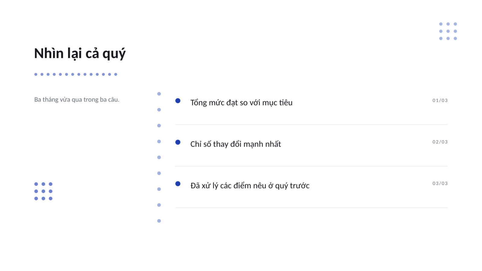 Trang chiếu 4 — Báo cáo công việc quý