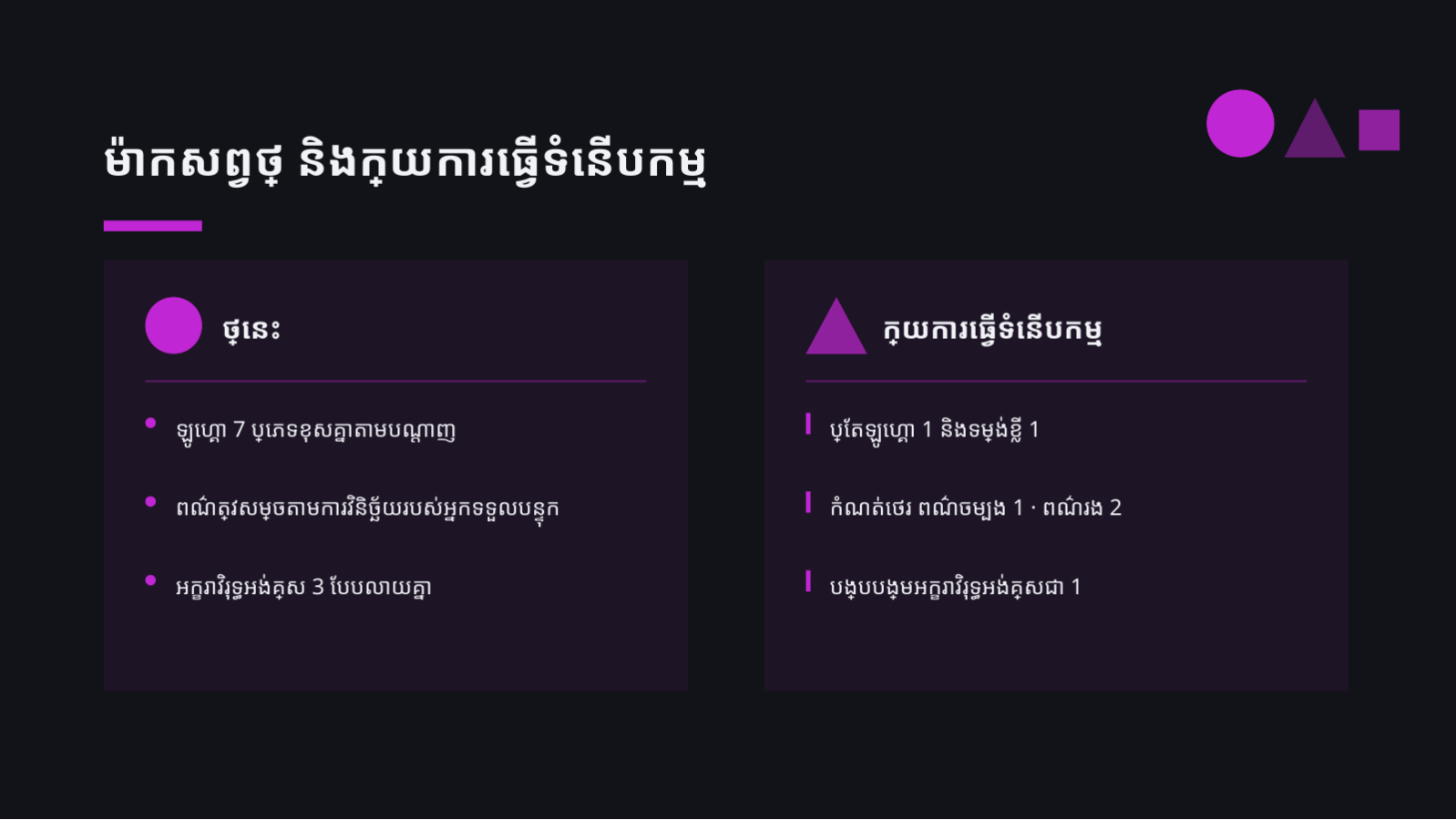 ស្លាយ 7 — សំណើកែទម្រង់ម៉ាក