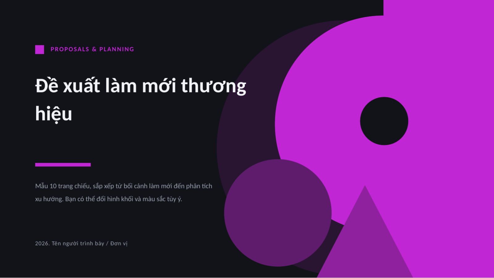 Trang chiếu 1 — Đề xuất làm mới thương hiệu