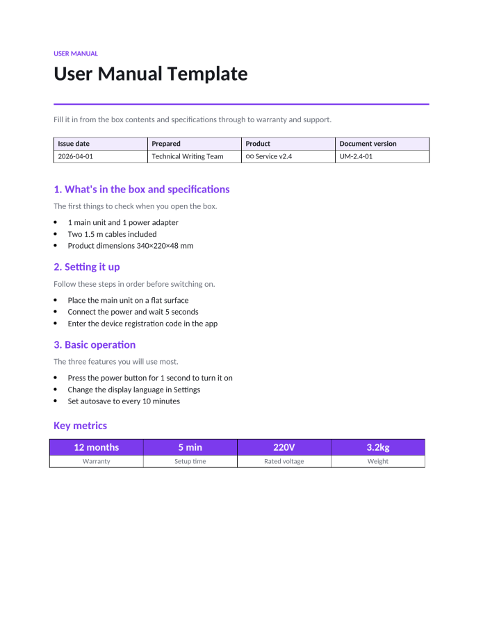 Page 1 — User Manual Template