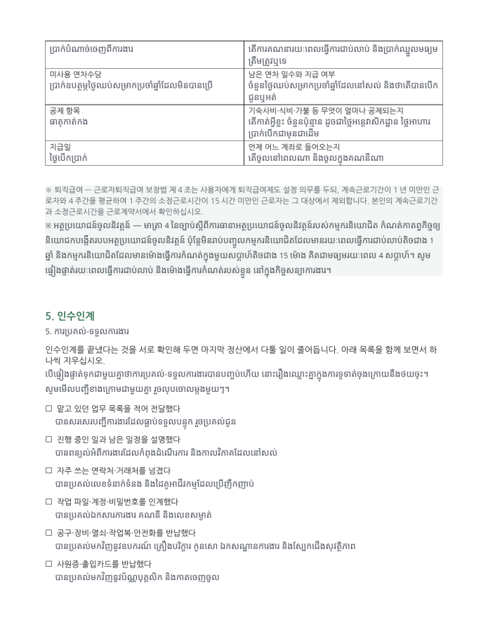 ទំព័រ 4 — លិខិតលាឈប់ពីការងារ (ពីរភាសា កូរ៉េ–ខ្មែរ)
