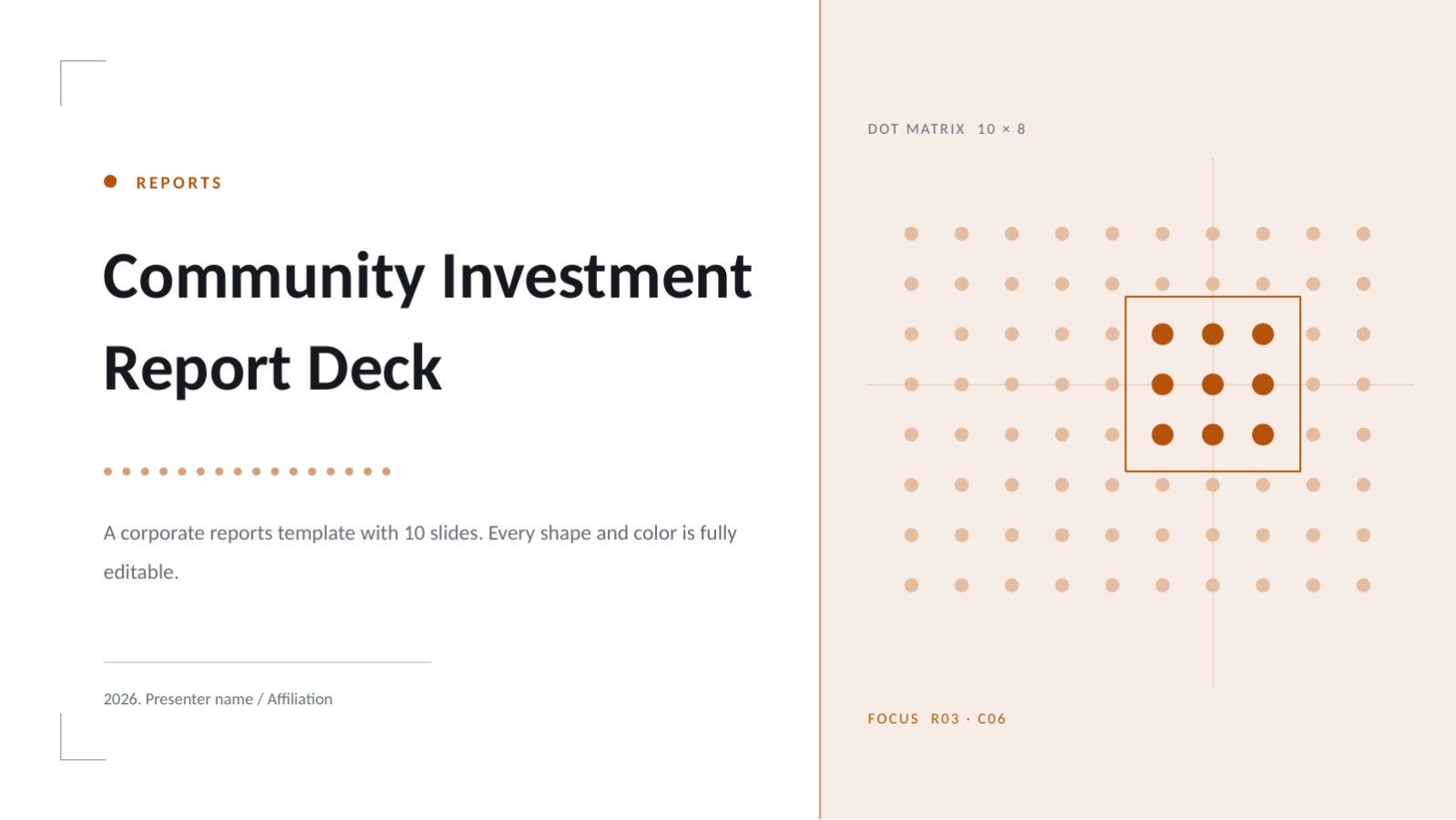 Slide 1 — Community Investment Report Deck