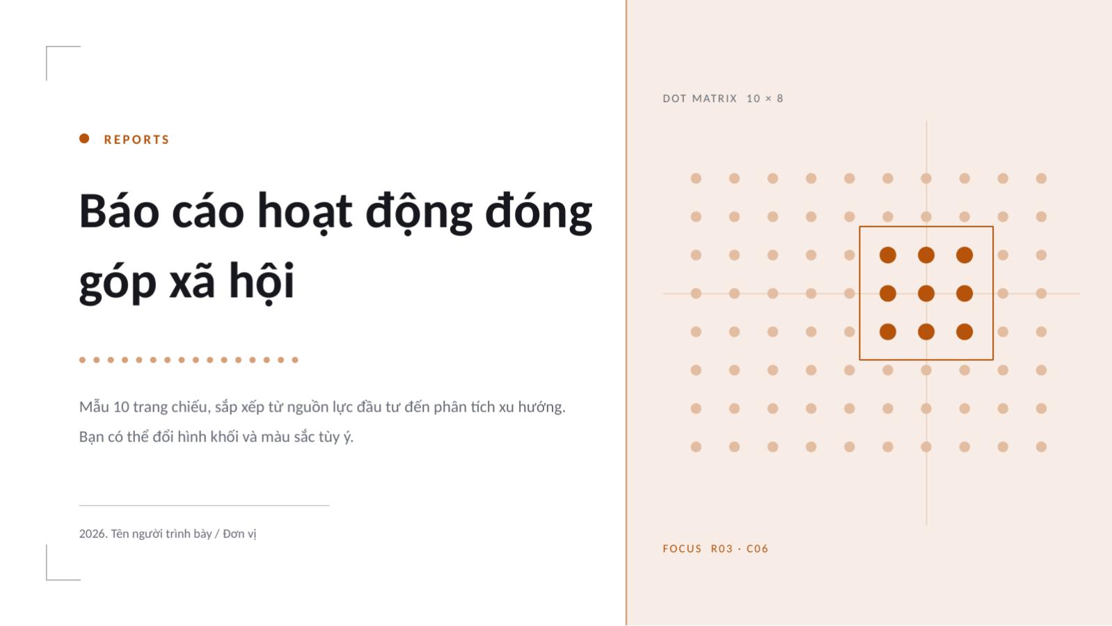 Trang chiếu 1 — Báo cáo hoạt động đóng góp xã hội