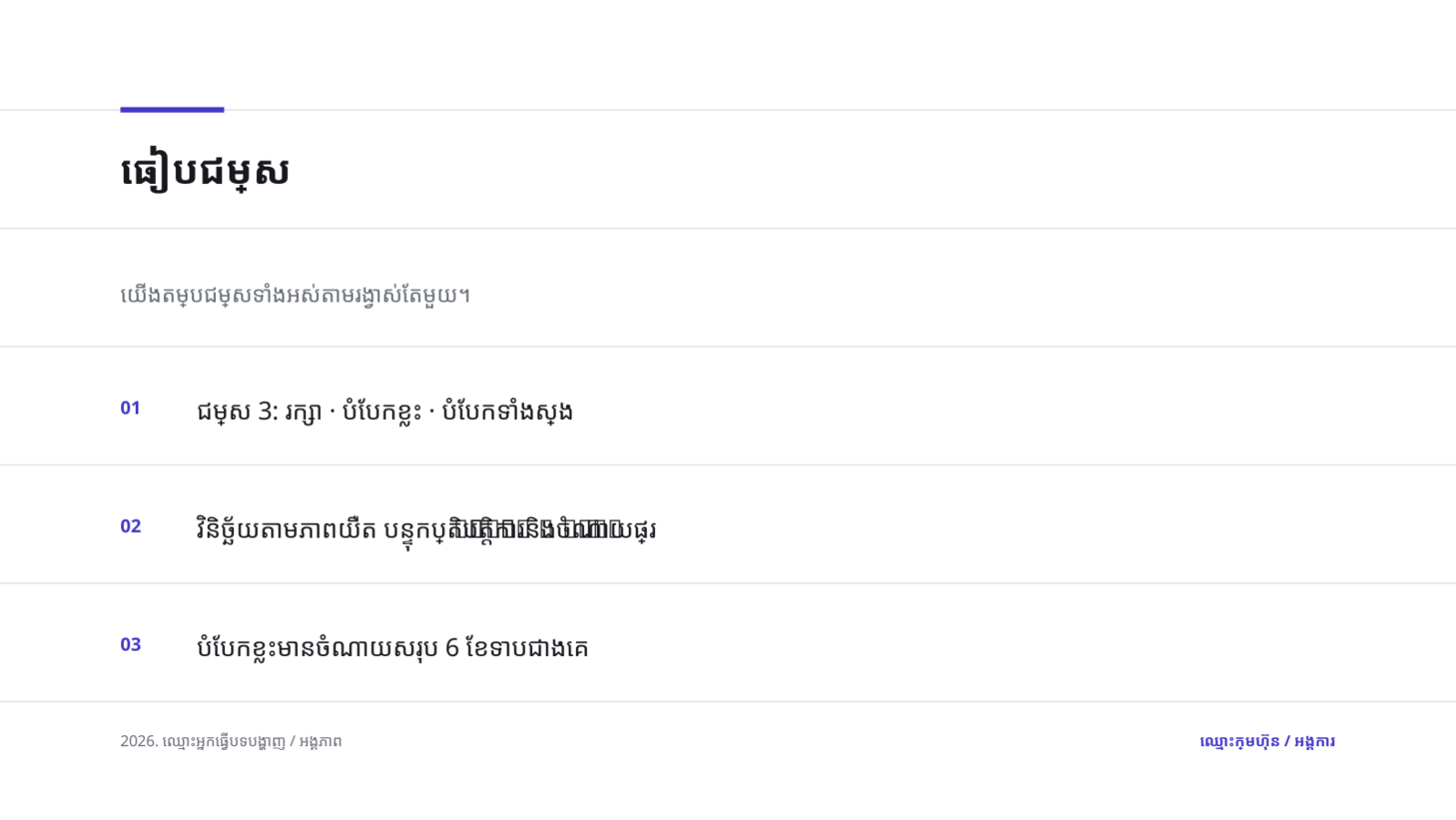 ស្លាយ 6 — ការពិនិត្យស្ថាបត្យកម្ម
