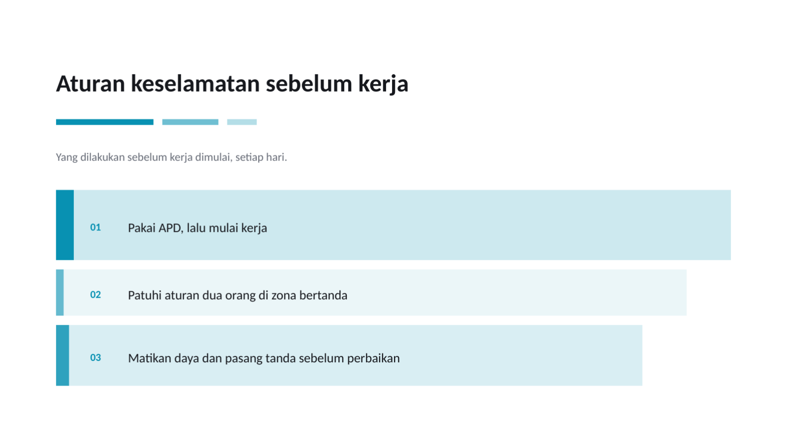 Slide 10 — Materi pelatihan keselamatan kerja