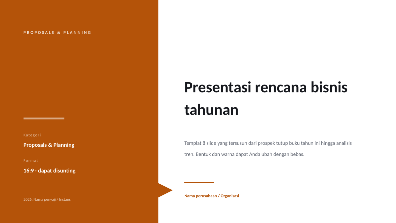 Slide 1 — Presentasi rencana bisnis tahunan