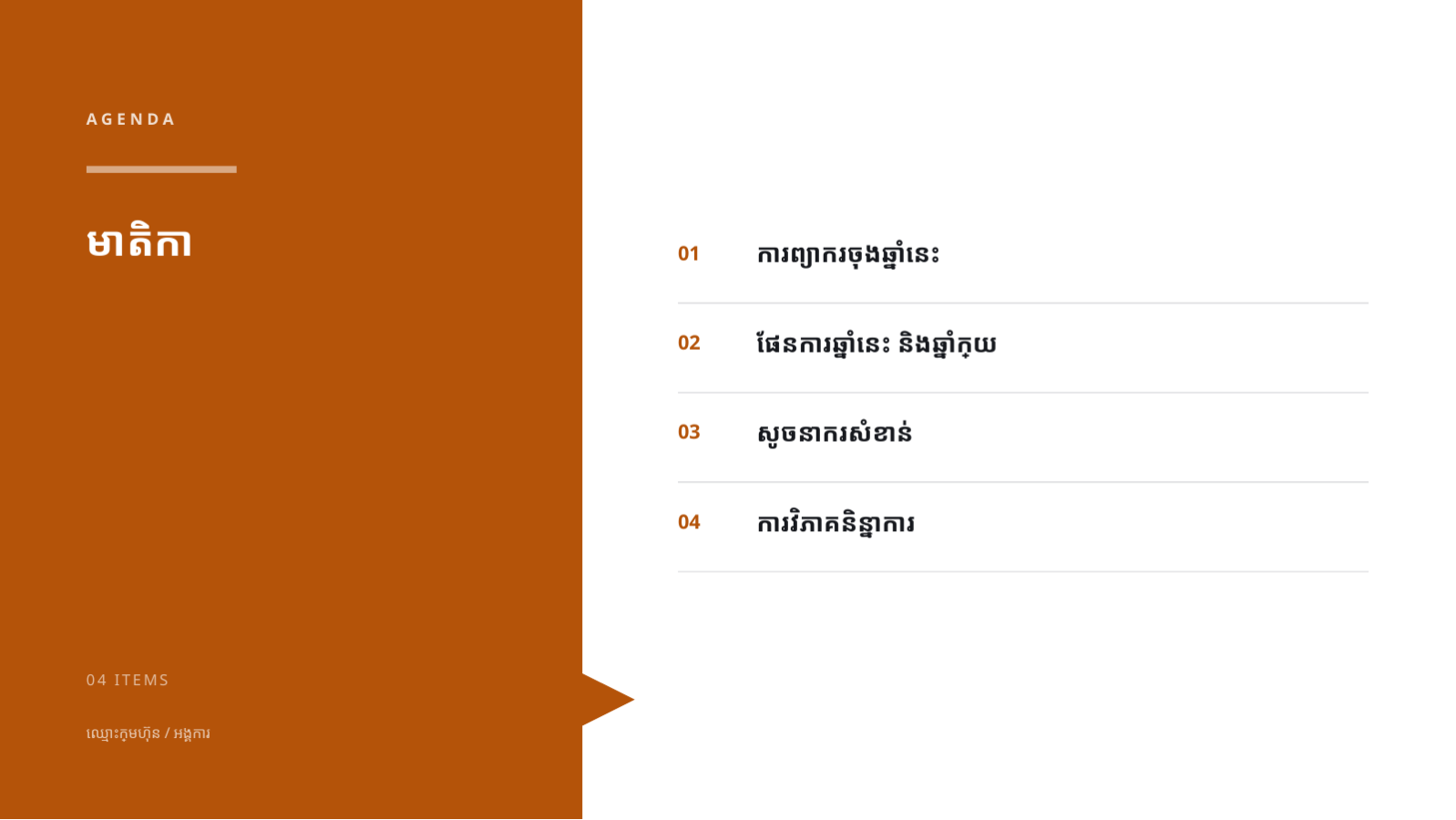 ស្លាយ 2 — បទបង្ហាញ ផែនការអាជីវកម្មប្រចាំឆ្នាំ