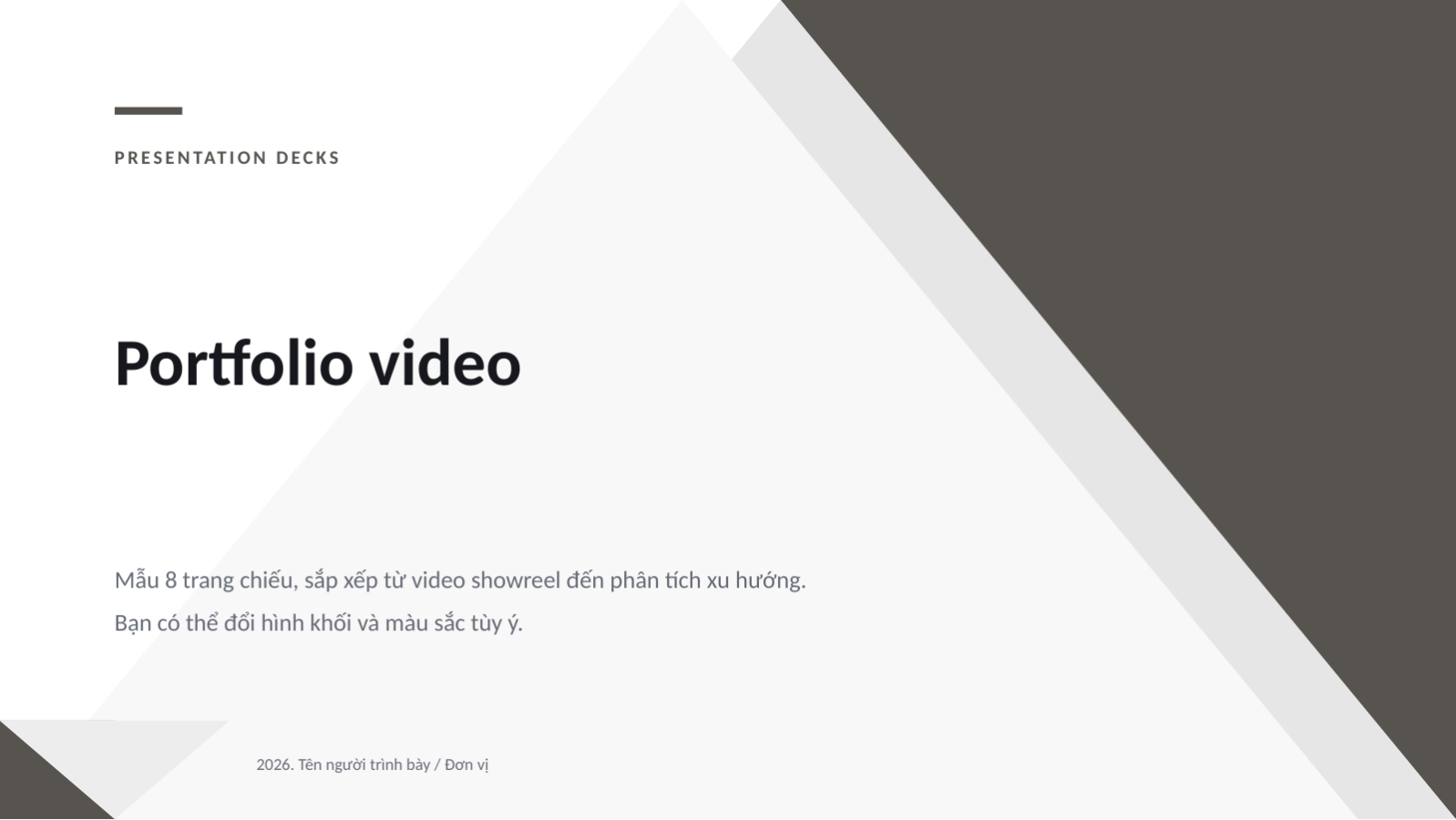 Trang chiếu 1 — Portfolio video