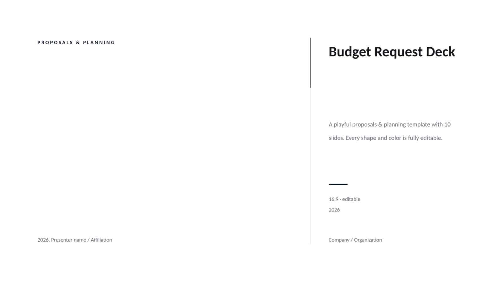 Slide 1 — Budget Request Deck