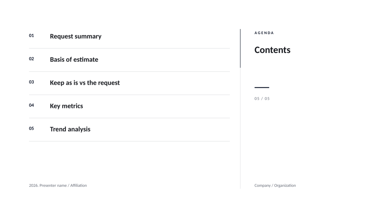 Slide 2 — Budget Request Deck