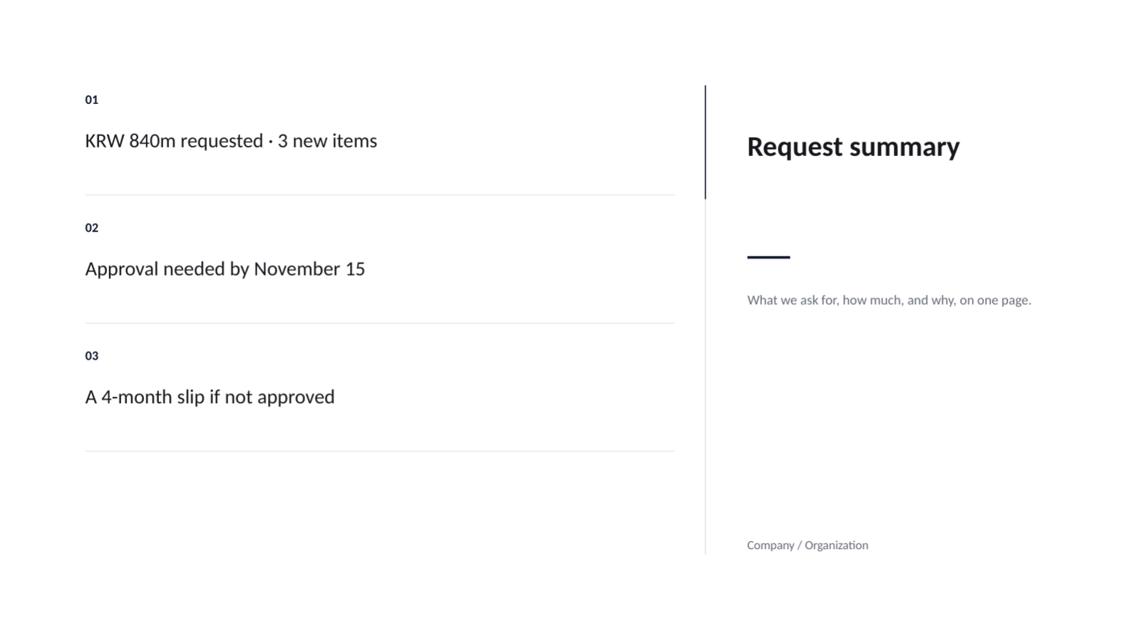 Slide 4 — Budget Request Deck