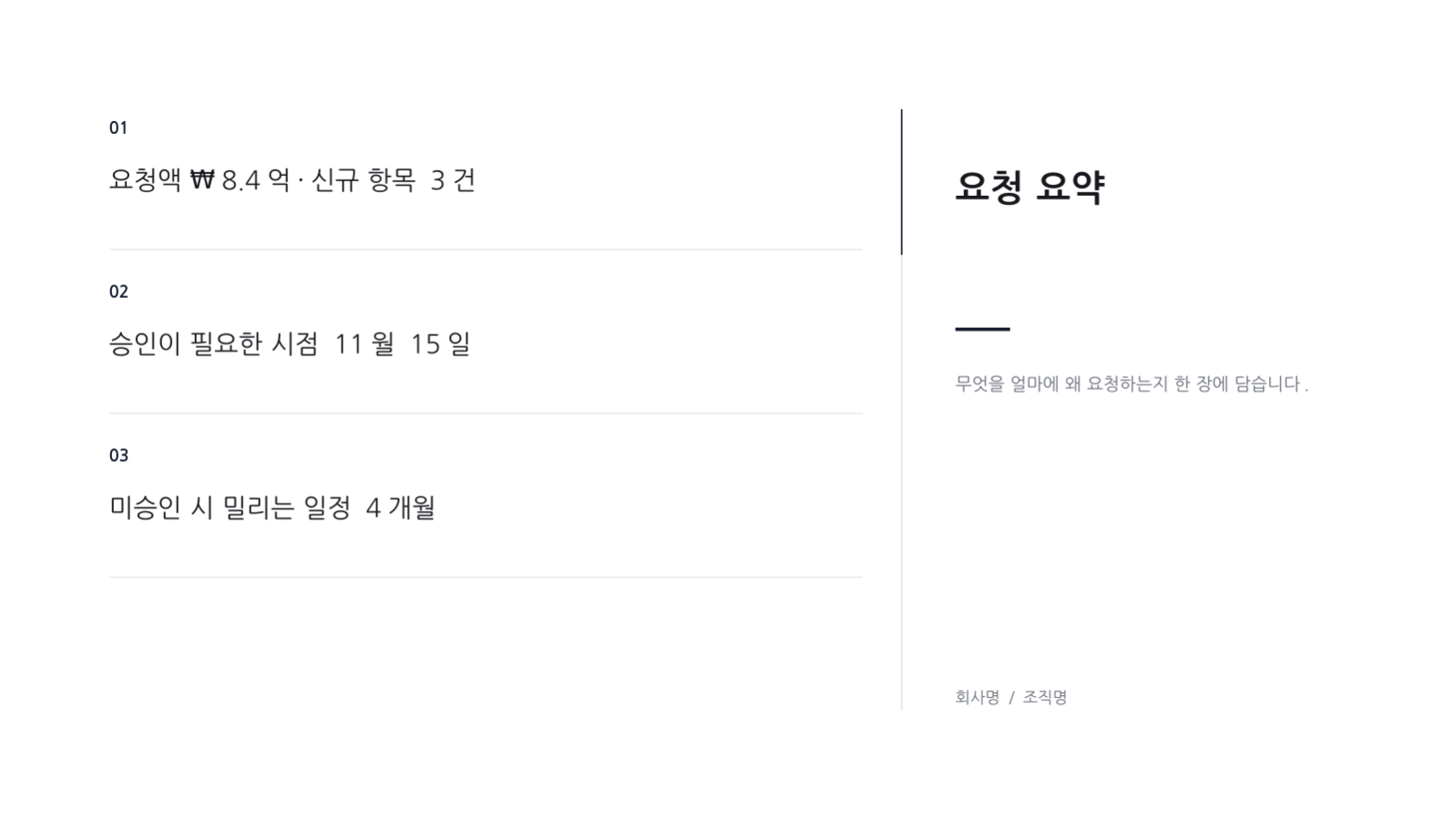 슬라이드 4 — 예산 요청 발표