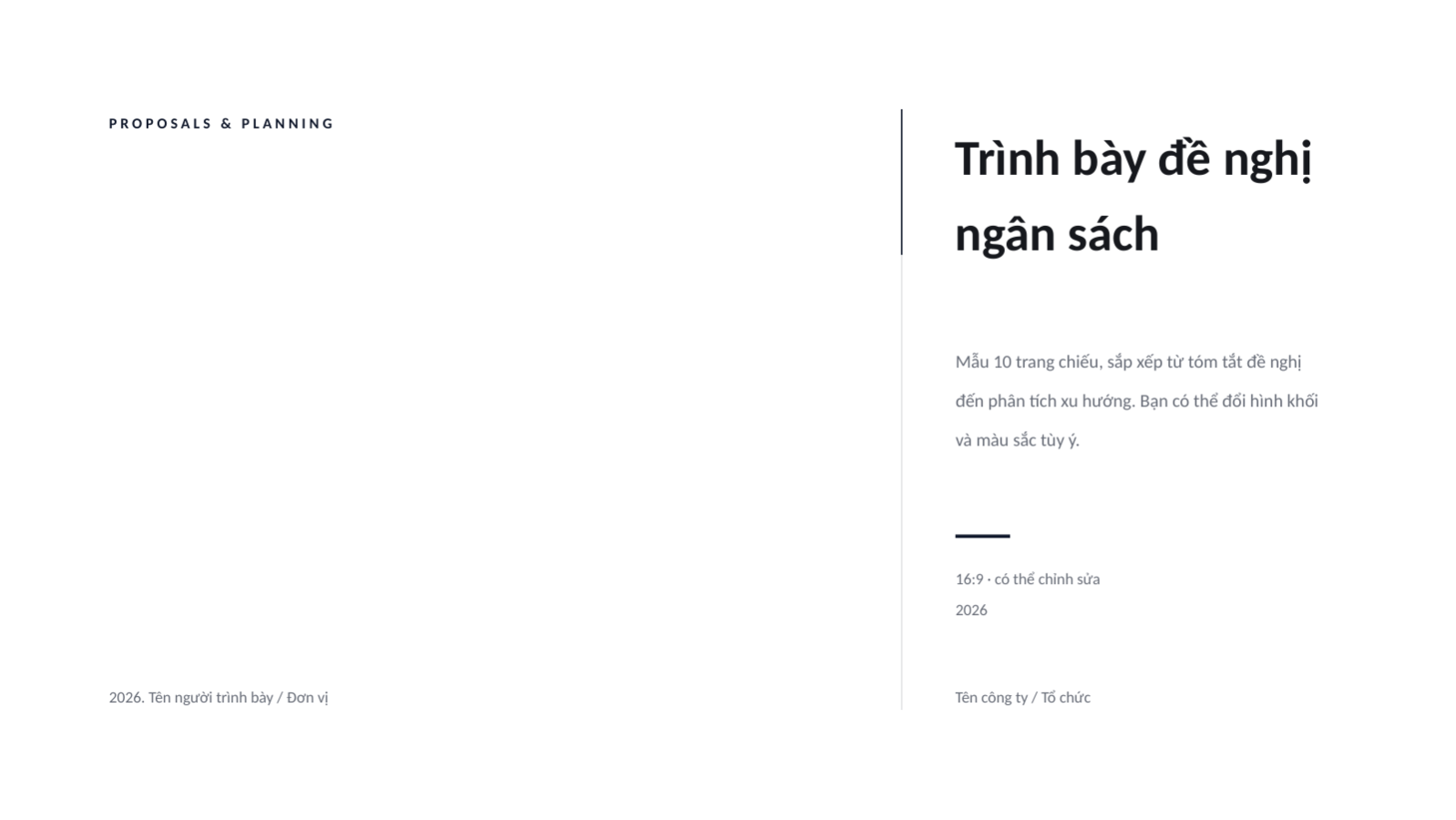 Trang chiếu 1 — Trình bày đề nghị ngân sách