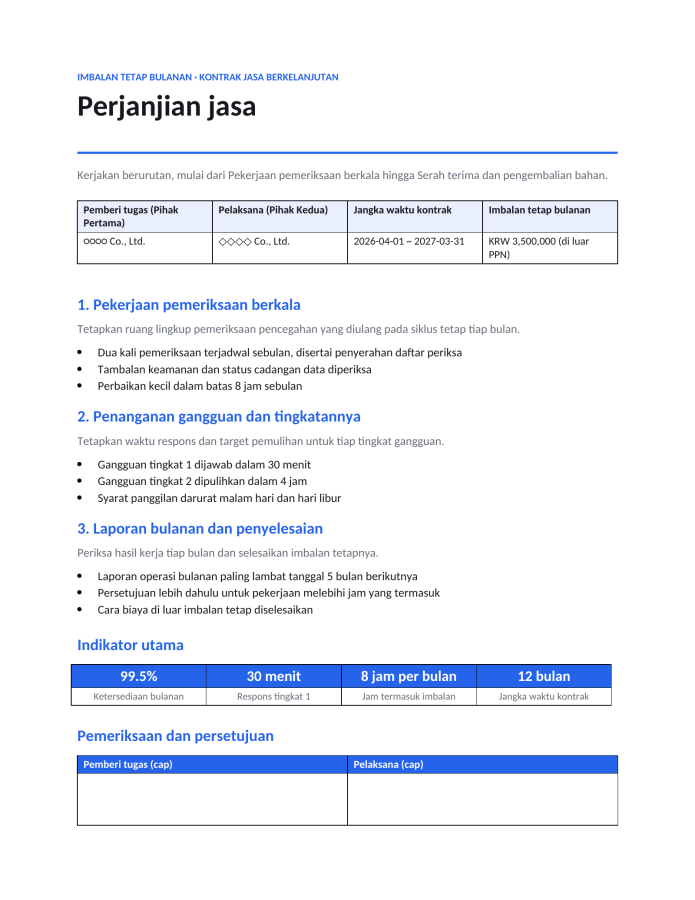 Halaman 1 — Perjanjian jasa