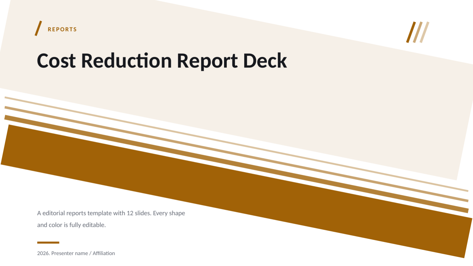 Slide 1 — Cost Reduction Report Deck