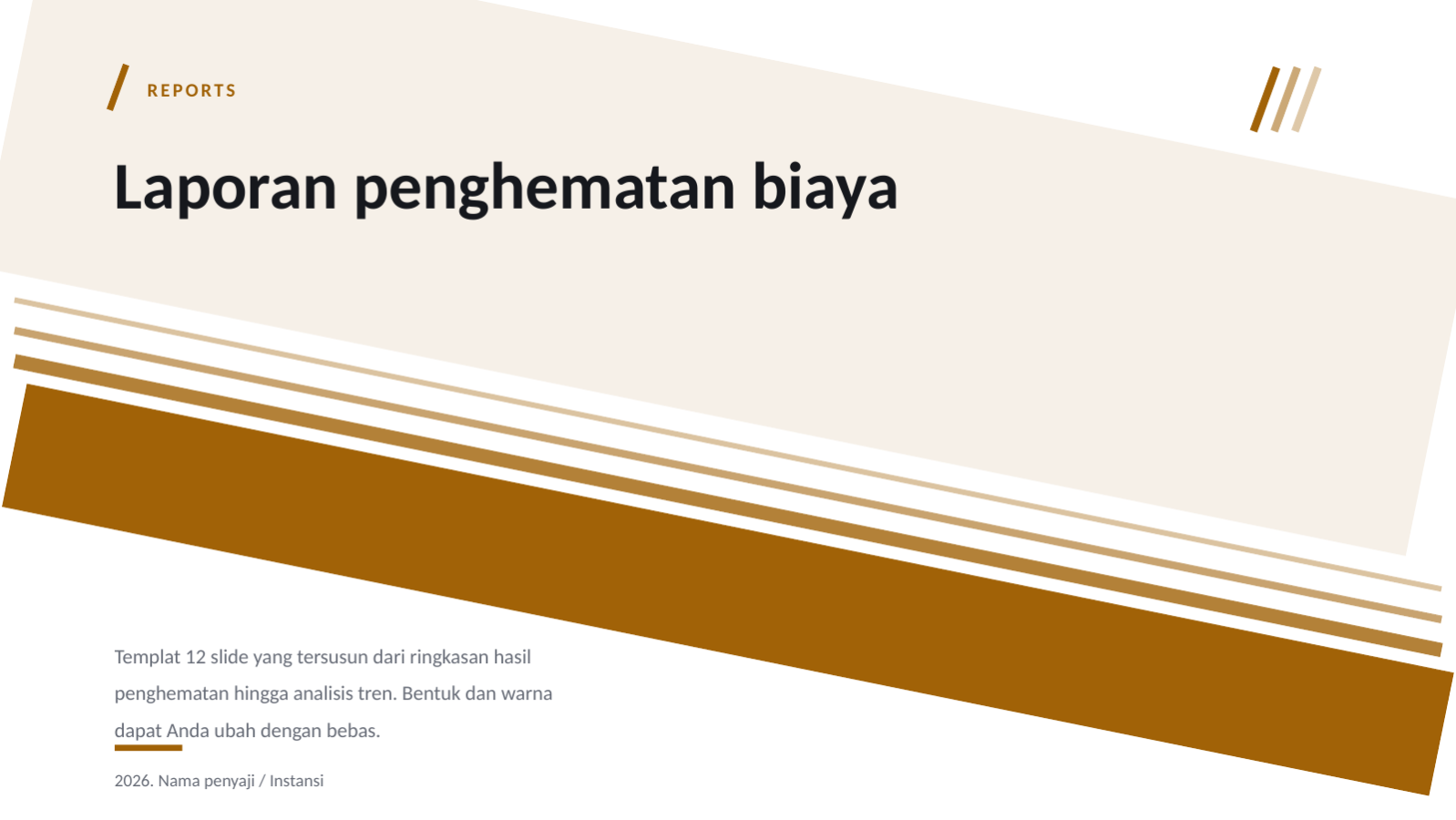 Slide 1 — Laporan penghematan biaya