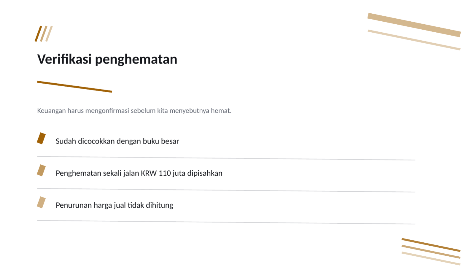 Slide 8 — Laporan penghematan biaya